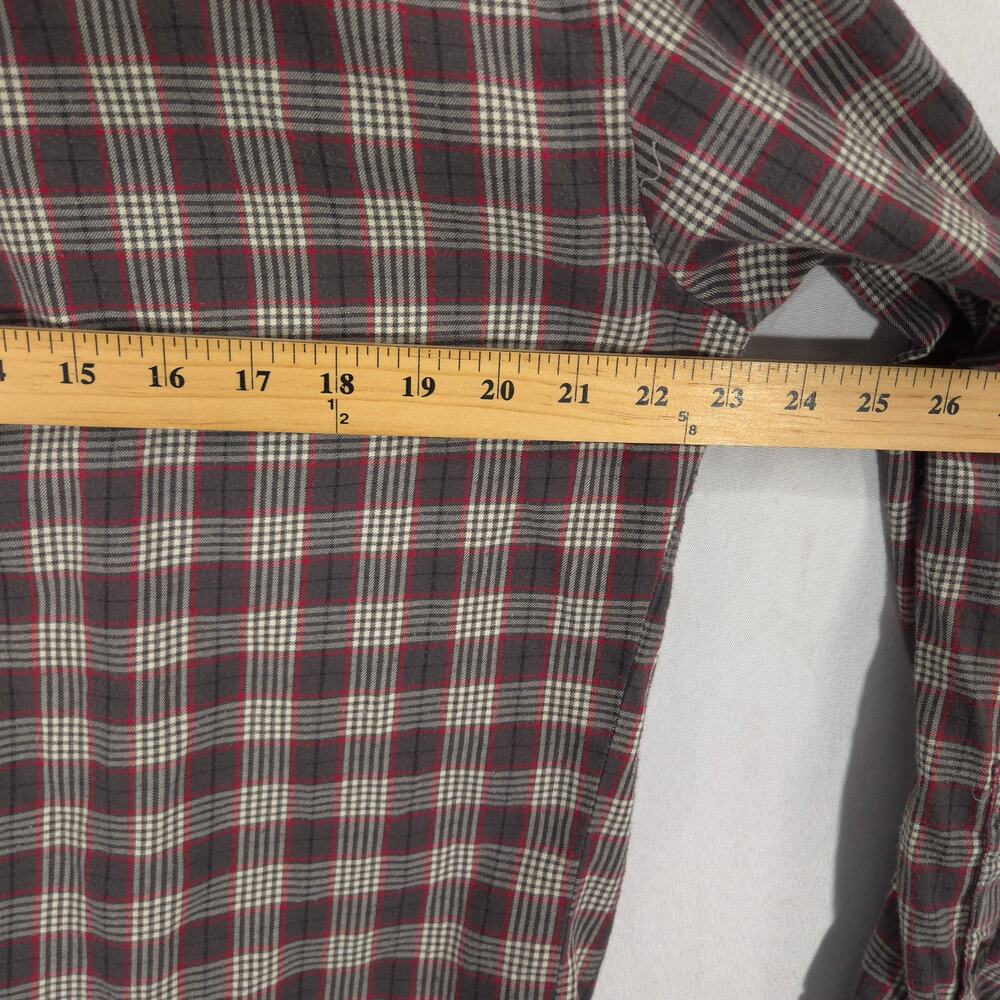 Woolrich Flannel Shirt Mens M Gray Red Plaid Long Sleeve Button Down Outdoor - Picture 6 of 9